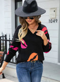 V-neck Knitted Pullover Sweater