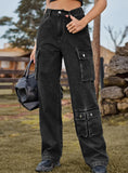 MULTI-POCKET OVERALLS TROUSERS JEANS