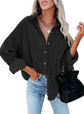 Loose Casual Corduroy Shirt Top