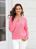 V-neck Twist Slim Sweater