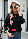 Love Round Neck Knitted Pullover Sweater