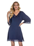 LACE V-NECK LOOSE NIGHTGOWN