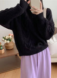 Thick twist pullover loose knit sweater