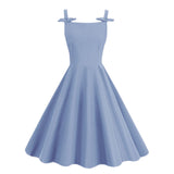 Sleeveless bow Hepburn suspender dress