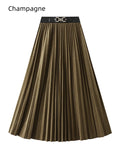 High Waist Flocked Pleated Skirt