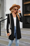 SOLID COLOR BUTTON LOOSE LONG SLEEVE COAT