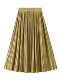 Medium and Long A-line Pleated Skirt