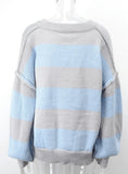 Loose V-neck Splicing Pullover Sweater