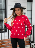 Knitwear Polka Dot Pullover Sweater