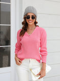 V-neck Twist Slim Sweater