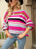 Women Striped Turtleneck Sweater