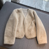 Mink-like ladies short fur coat