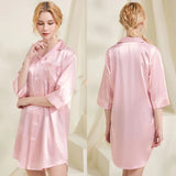 LOOSE SILK PAJAMAS V-NECK NIGHTGOWN