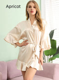 ICE SILK SATIN BATHROBE HOME CLOTHES