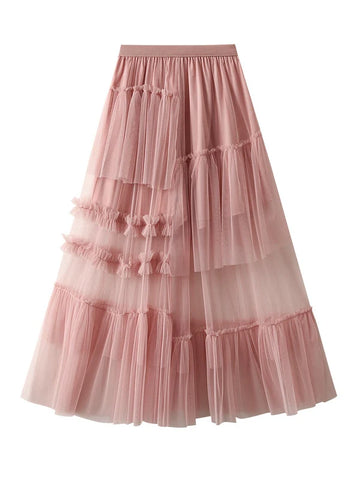 Irregular Gauze Skirt Cake Skirt