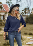 ROUND NECK STITCHING LONG SLEEVE T-SHIRT