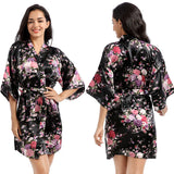 LOOSE SATIN SILK PRINTED SHORT NIGHTGOWN