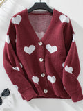 Love Heart Single-breasted Loose Sweater