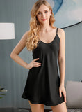 DEEP V-NECK PAJAMAS SUSPENDER NIGHTDRESS