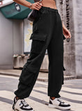 LOOSE DRAWSTRING OVERALLS DENIM PANT