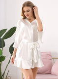 ICE SILK SATIN BATHROBE HOME CLOTHES