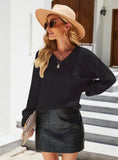 Women V neck Pullover Sweater