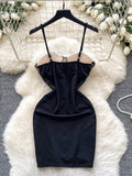 Black Lace Sling Bodycon Mini Dress