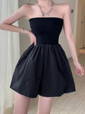 Black Smocked Strapless Pants