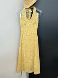 Subtle Floral Yellow Halter Neck Dress