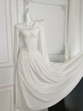 Asymmetrical Knot Full-Length Skirt White Dress