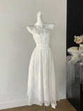 Flowing Skirt White One-Shoulder Dress