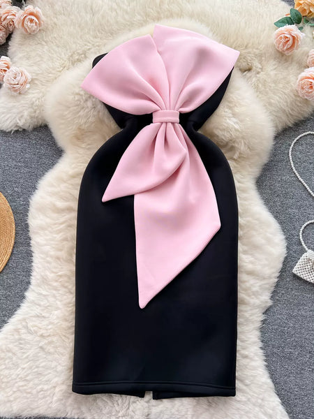 Dainty Bow Accent Cocktail Dress