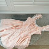 Lace Trims Romantic Blush Pink Dress