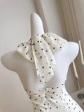 Playful Polka Dots Flowy Strapless Dress