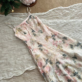 Asymmetric Cut Pastel Floral Dress