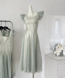 Vintage-Inspired Pastel Green Summer Maxi Dress