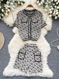 Short Sleeve Cardigan& Shorts Set