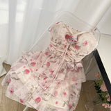 Floral Elegance Halter Chiffon Mini Dress