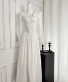 Asymmetrical Knot Full-Length Skirt White Dress