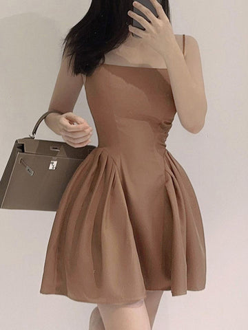 Khaki Short Mini Cami Dress