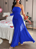 Asymmetrical Royal Blue Evening Dress