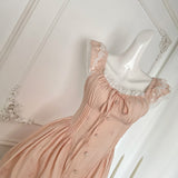 Lace Trims Romantic Blush Pink Dress