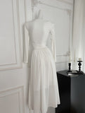 Asymmetrical Knot Full-Length Skirt White Dress