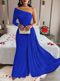 Asymmetrical Royal Blue Evening Dress