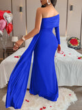 Asymmetrical Royal Blue Evening Dress