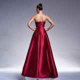 Statement Bow Off-Shoulder Satin Prom Dress