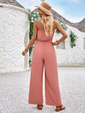 Stylish Strapless Jumpsuit with Pockets