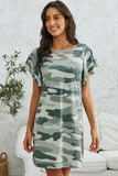 New Camouflage Dress with Short Sleeve Round Neck