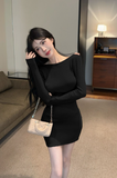 Stylish Off - the - Shoulder Black Bodycon Mini Dress