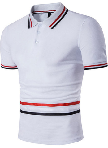 Collar Slim Fit Casual Polo Shirts Short Sleeve Turn-down